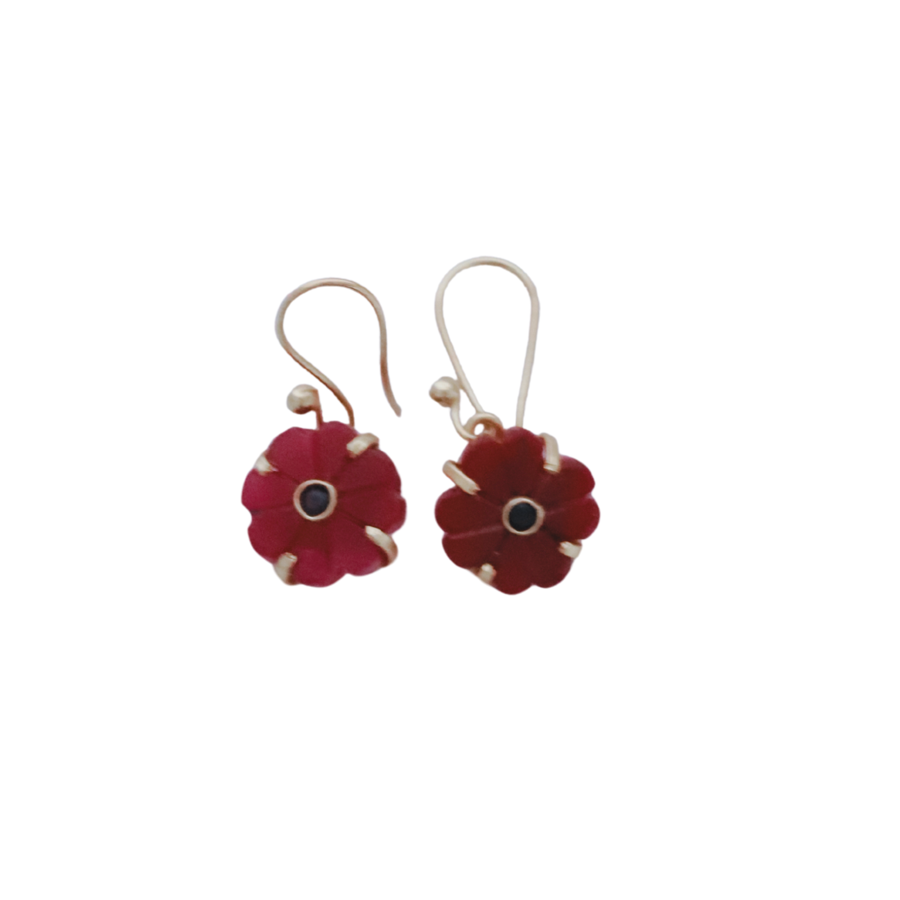 Flower rubis indien, boucle d'oreille