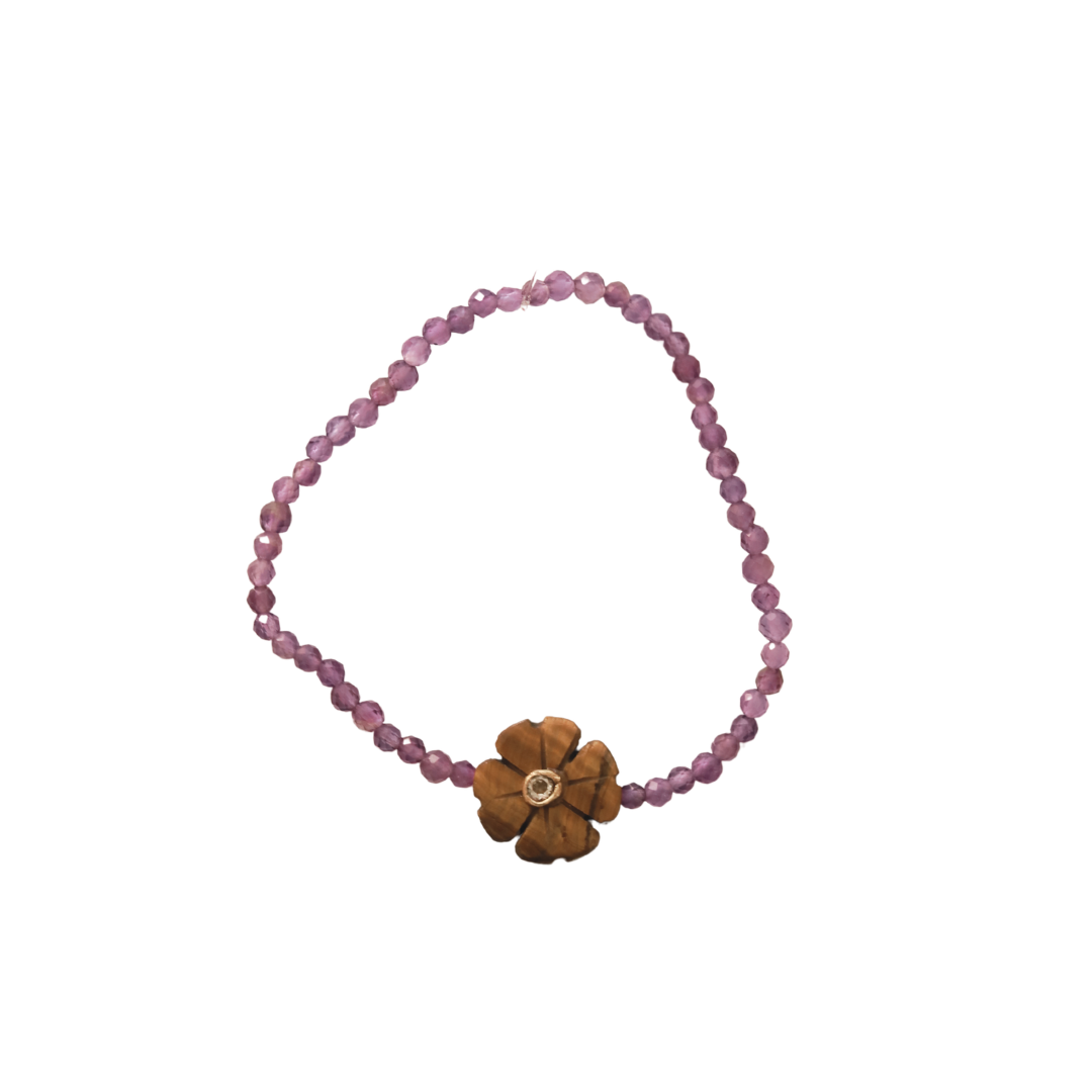 Flowers bracelet simple pierre-semi précieuses