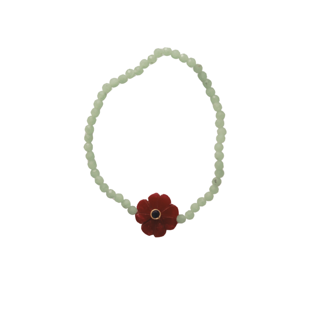 Flowers bracelet simple pierre-semi précieuses