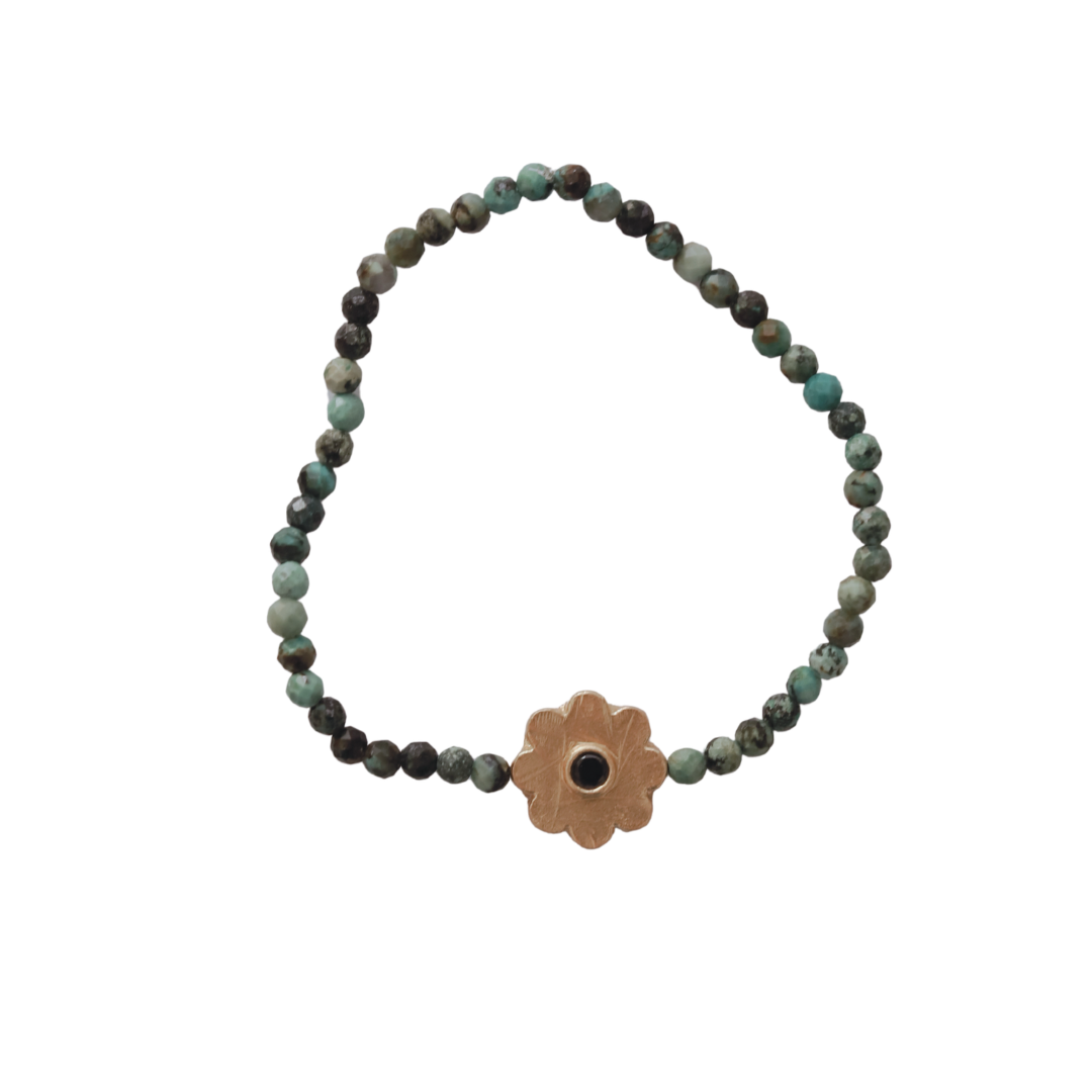 Flowers bracelet simple pierre-semi précieuses