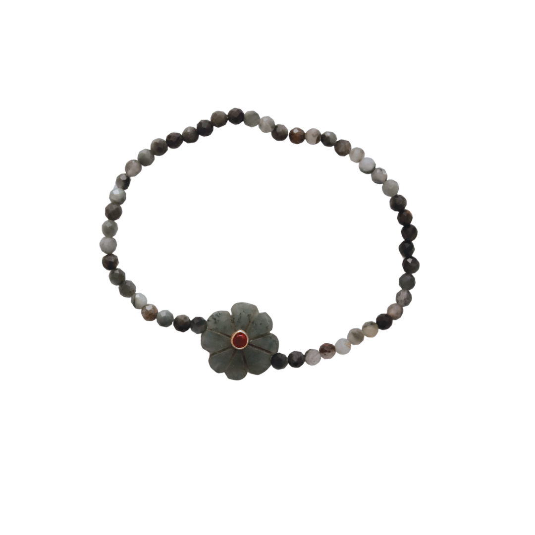 Flowers bracelet simple pierre-semi précieuses