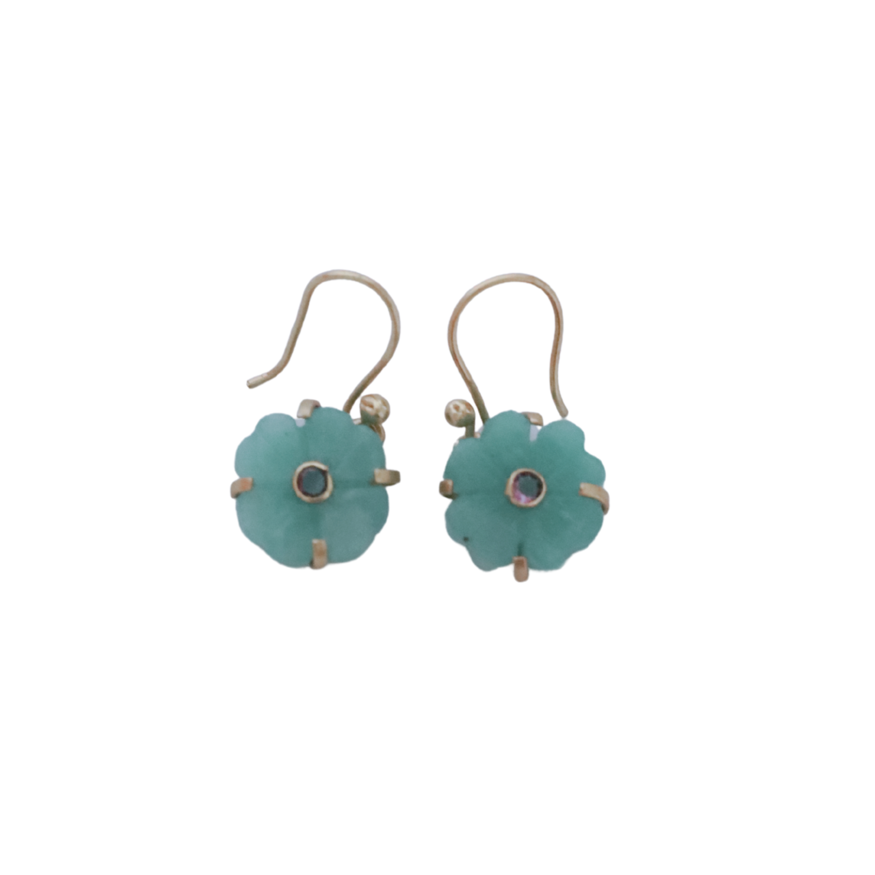 Flower amazonite, boucle d'oreile