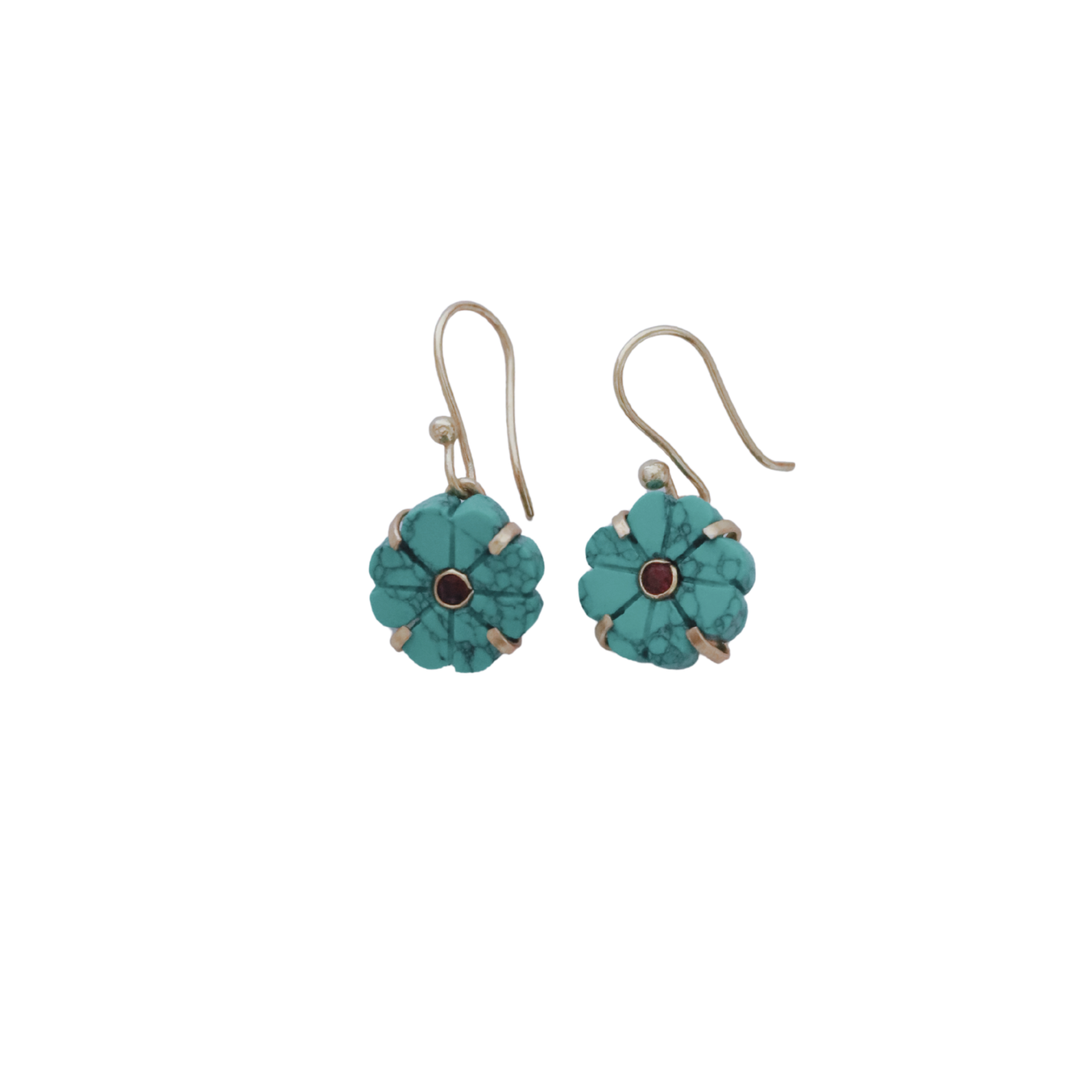 Flower turquoise, boucle d'oreille