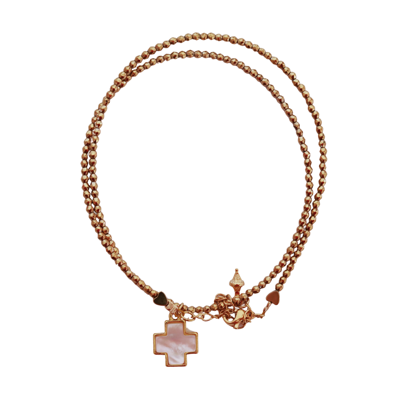 Collier Ex-voto Croix Nacre