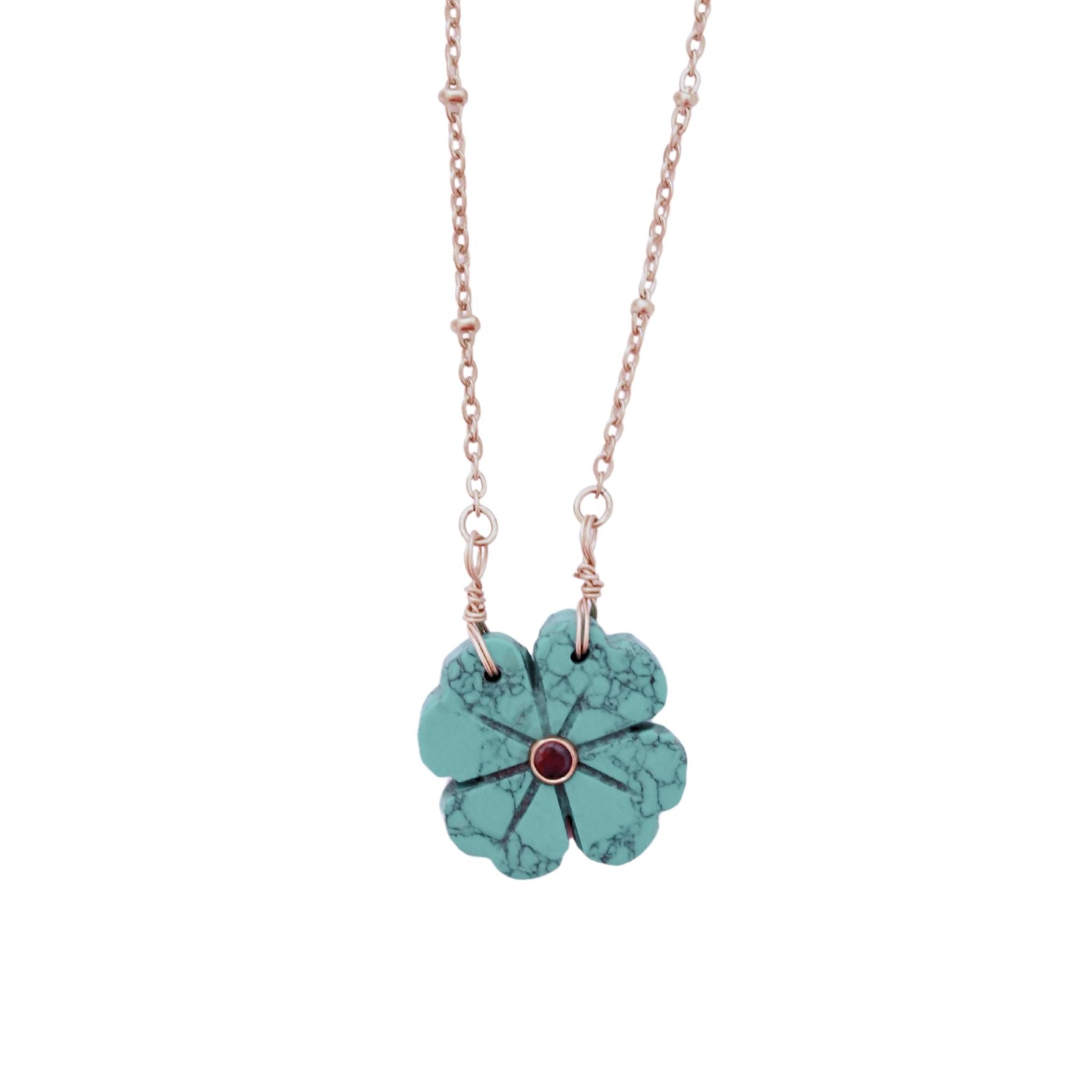 Flower turquoise, Collier