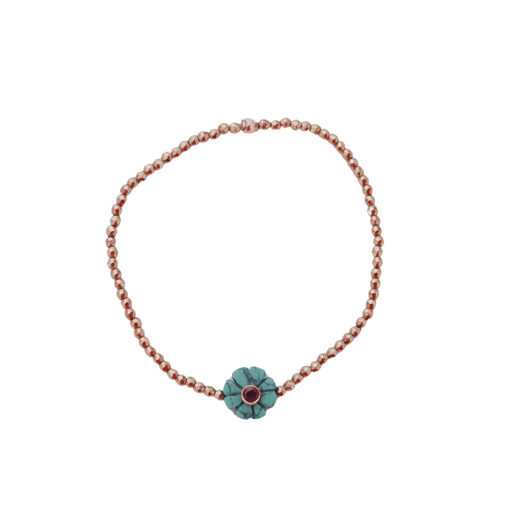 Flower turquoise, bracelet simple