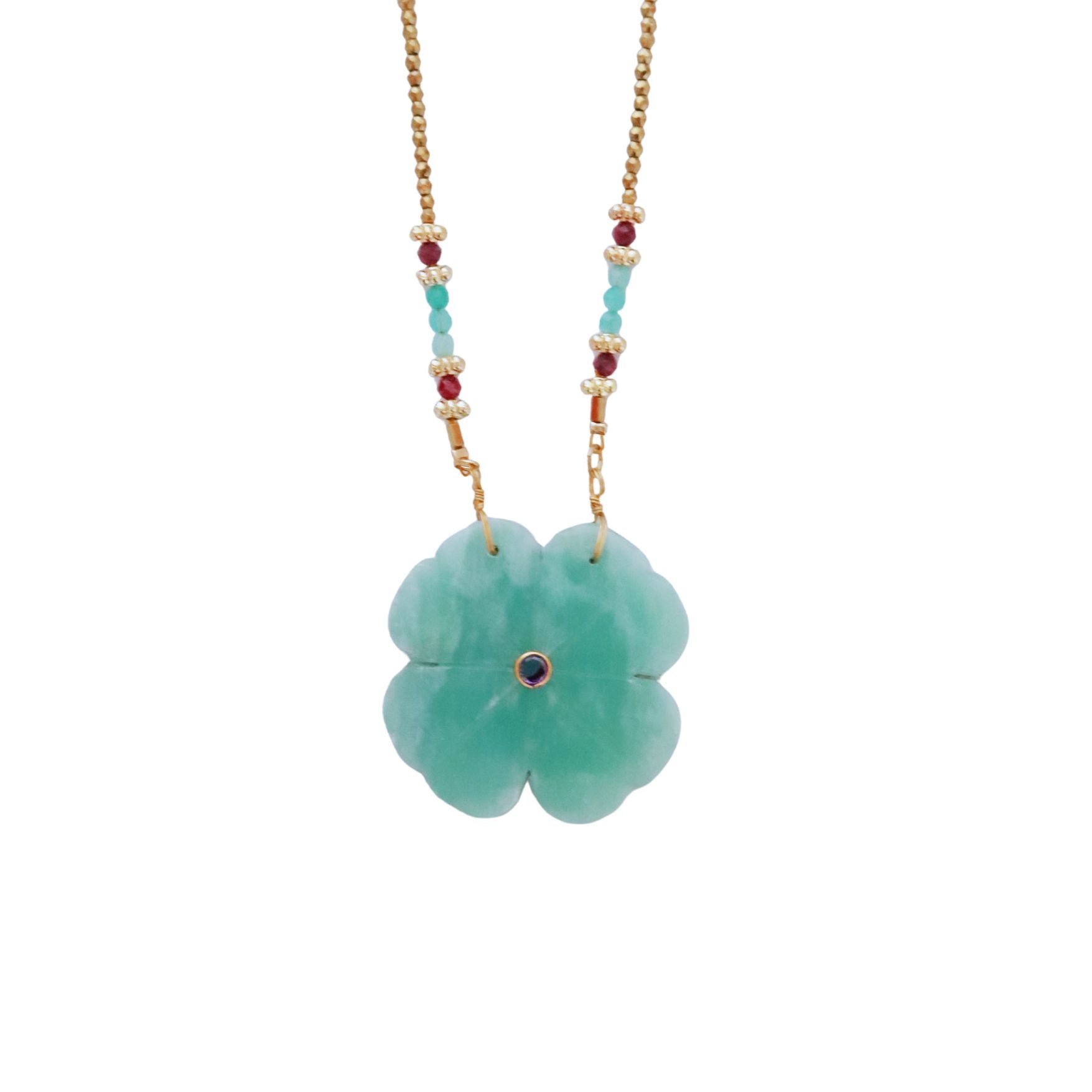 Flower amazonite  Sautoir XL