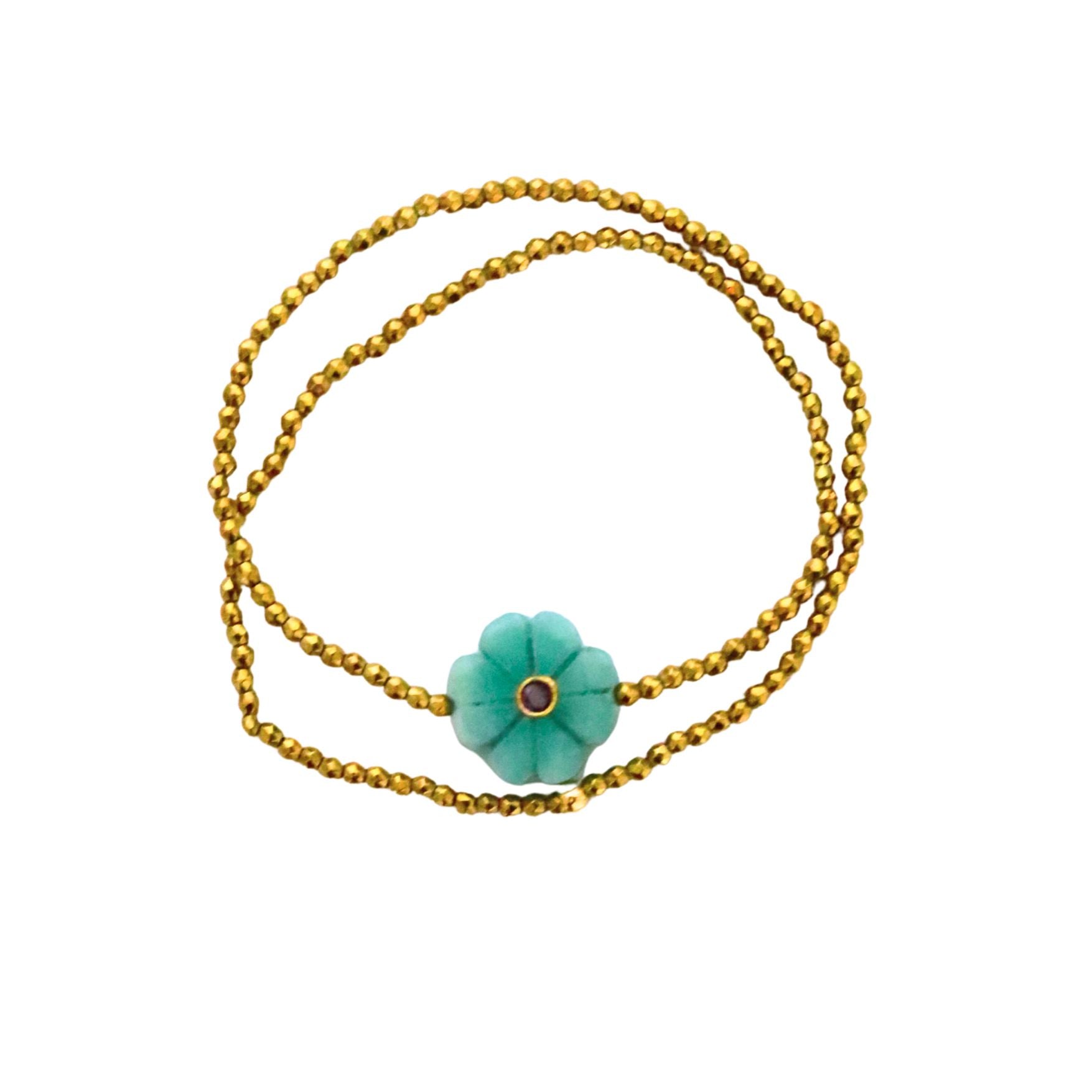 Flower amazonite, bracelet double