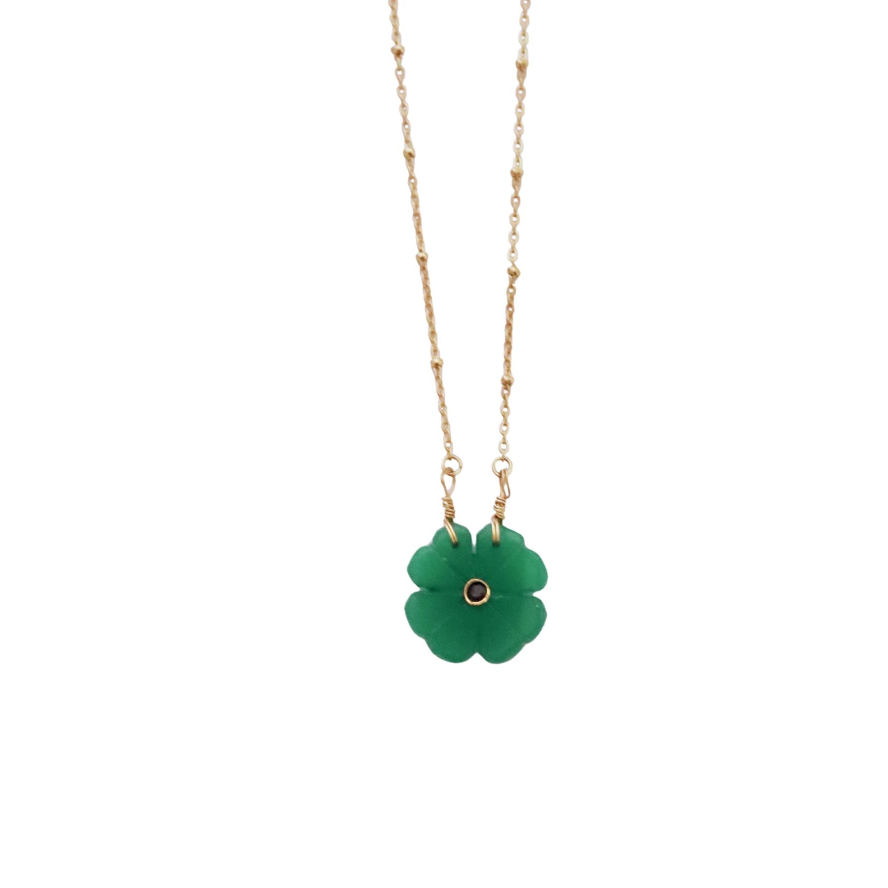 Flower jade vert, Collier