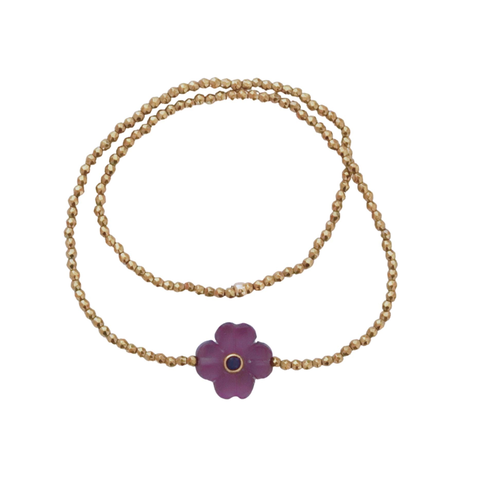 Flower améthyste, bracelet double
