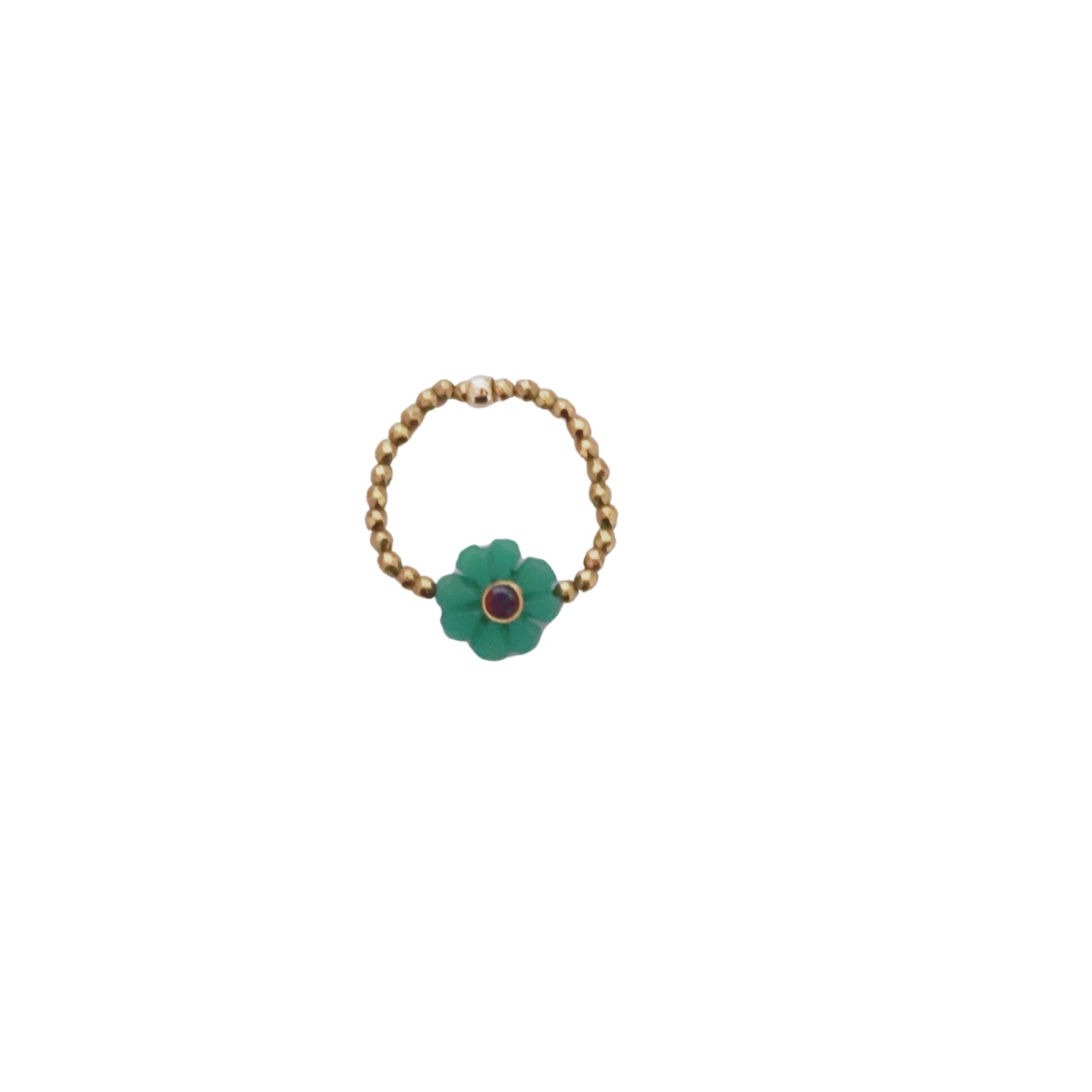 Flower jade vert, bague