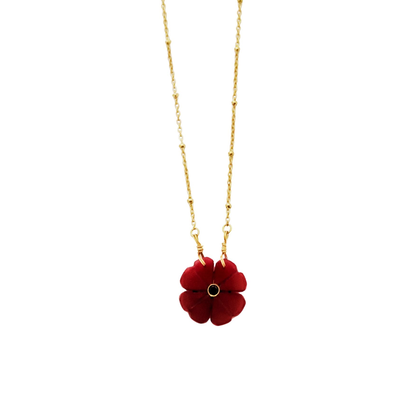 Flower rubis indien, Collier