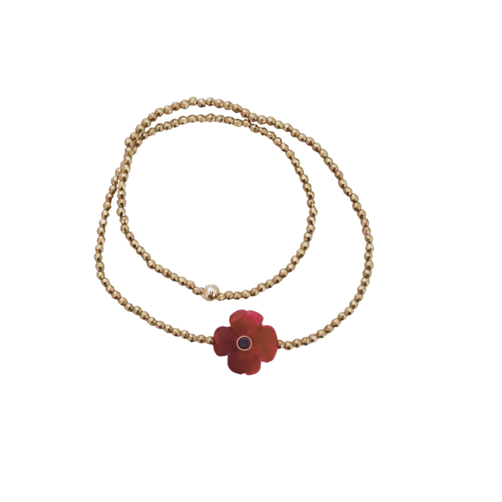 Flower rubis indien bracelet double