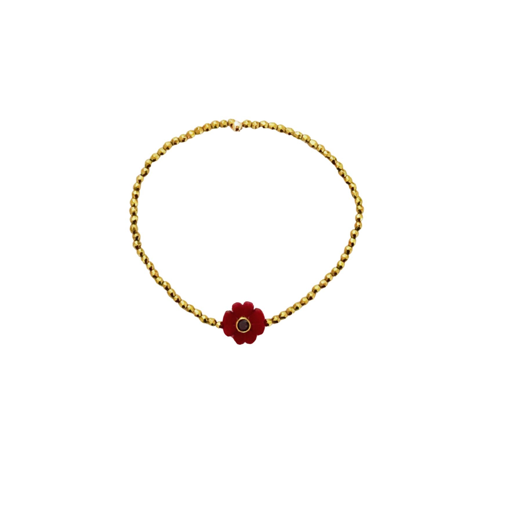 Flower rubis indien, bracelet simple