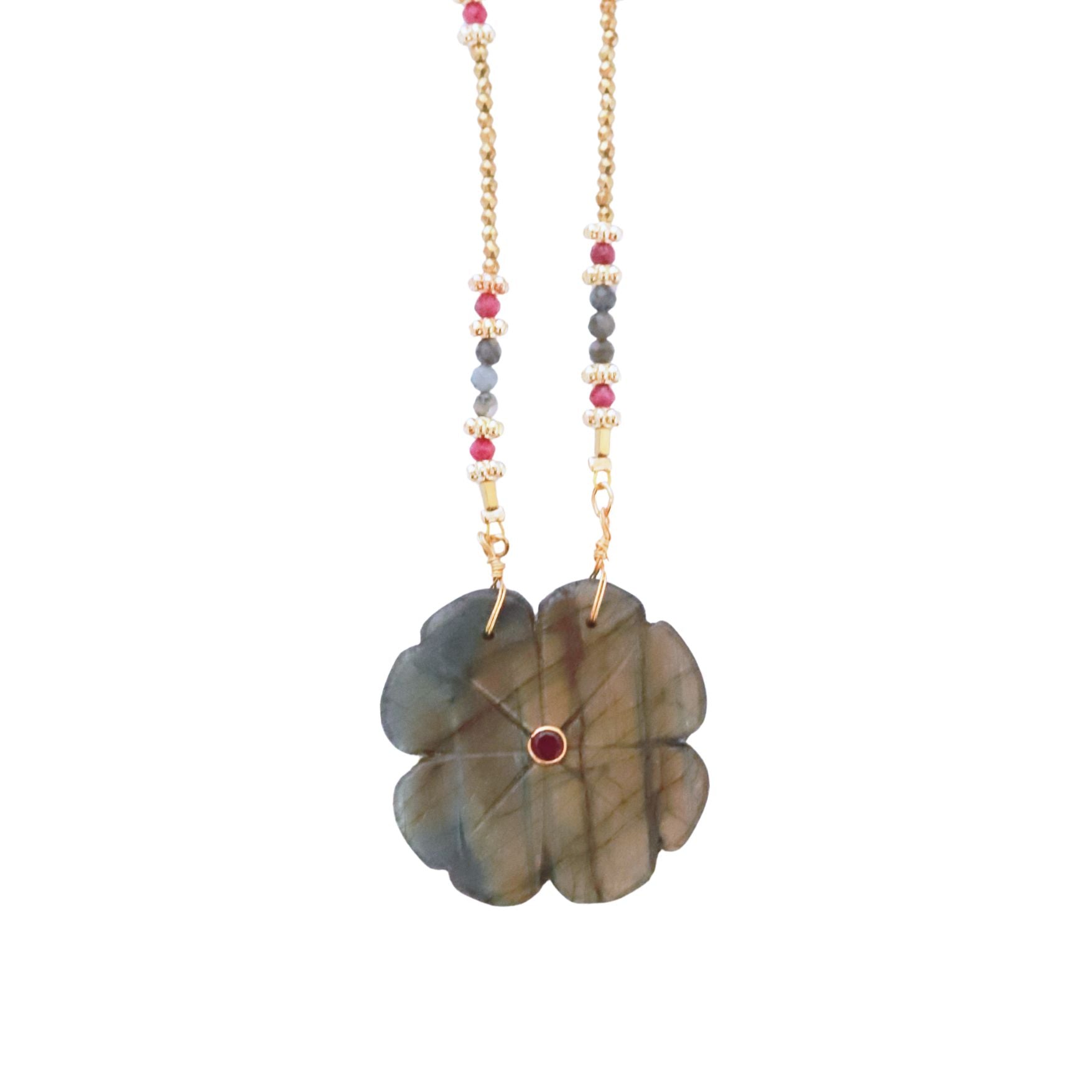 Flower Labradorite sautoir XL