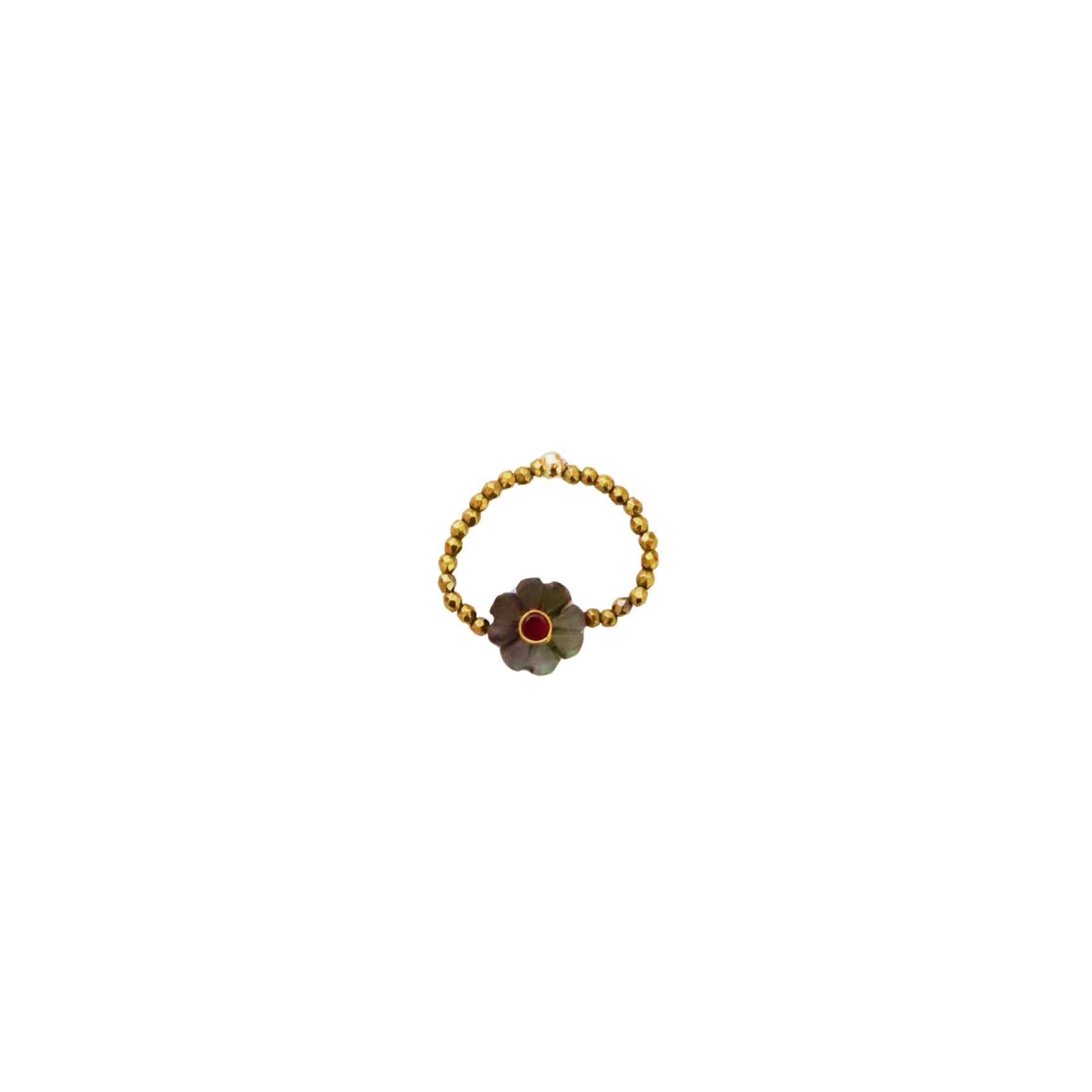 Flower labradorite, bague