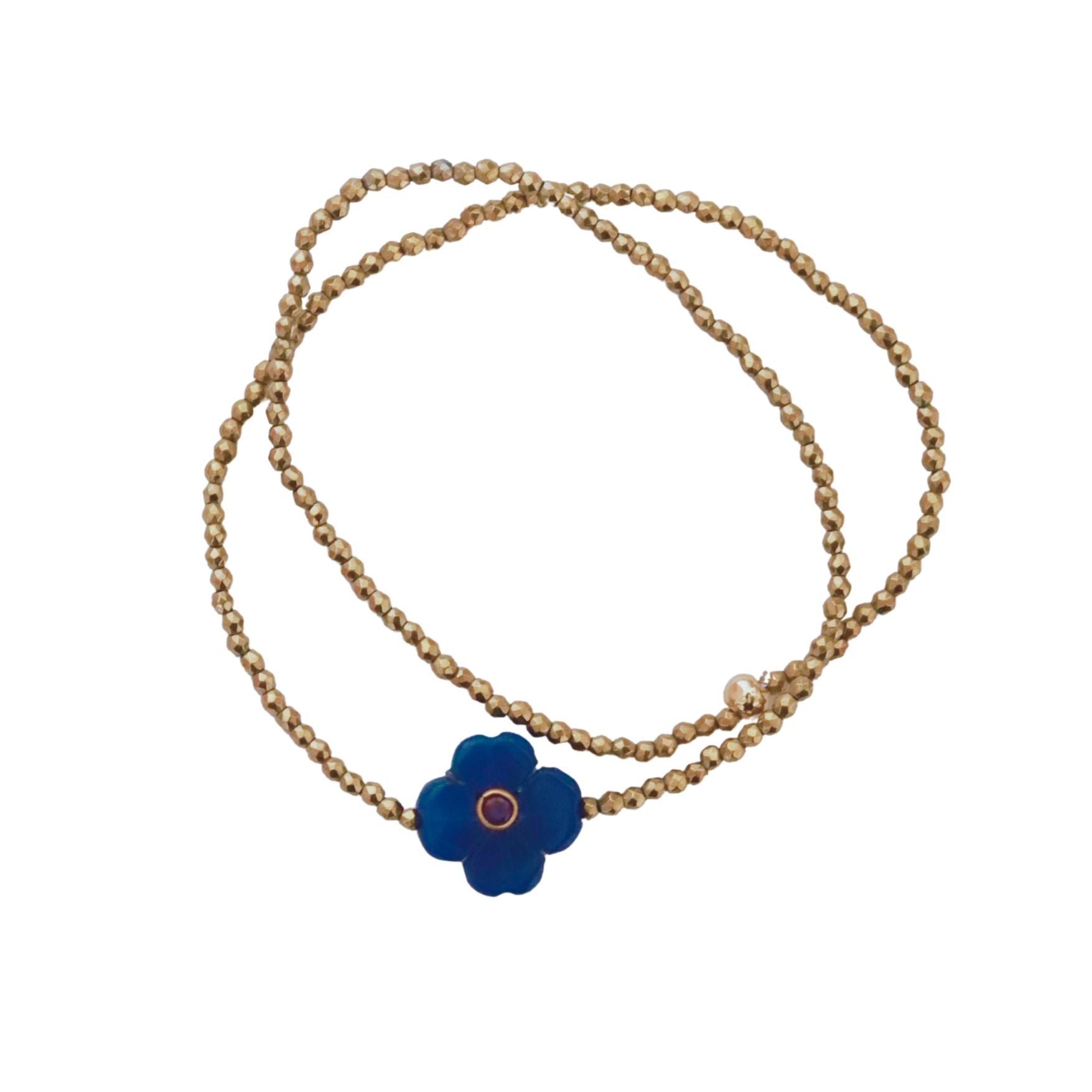 Flower jade beu, bracelet double